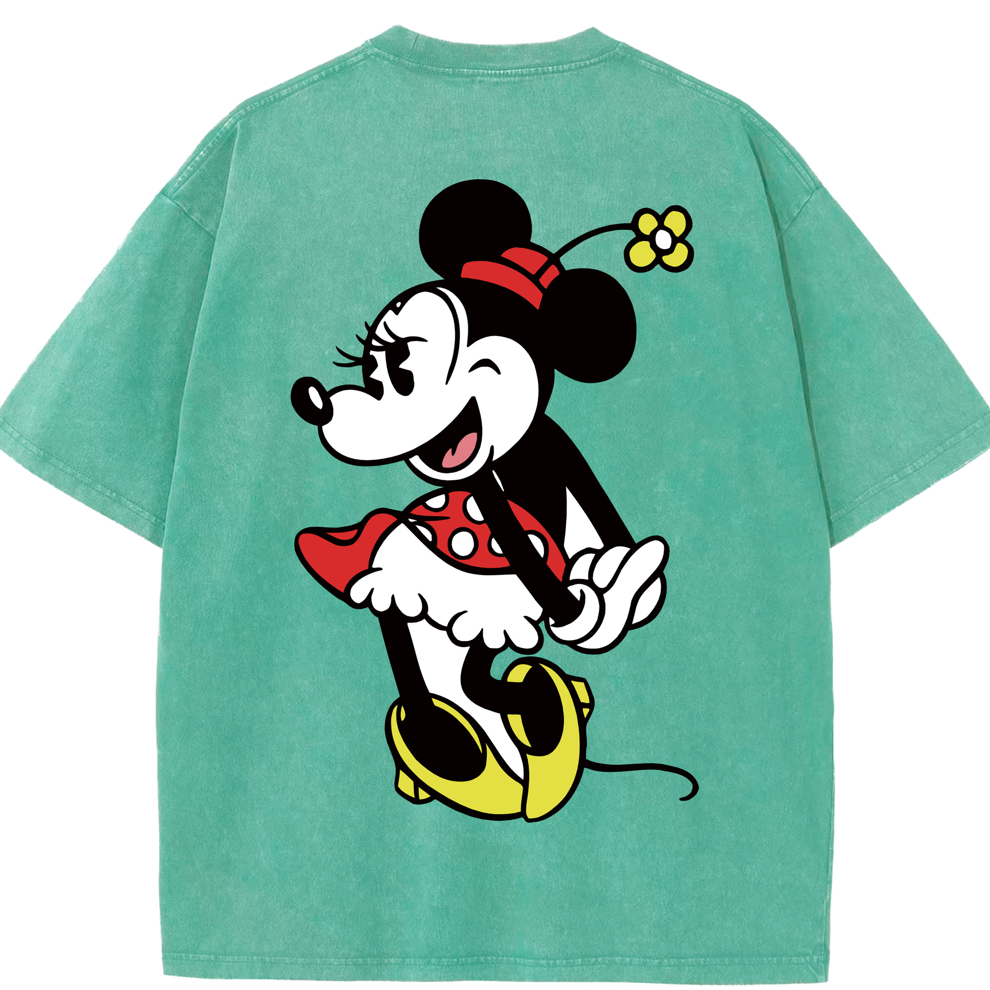 （画像用） ミッキーマウス Mickey Mouse 綿100% ヴィンテージ風 半袖Tシャツ（背面プリント）